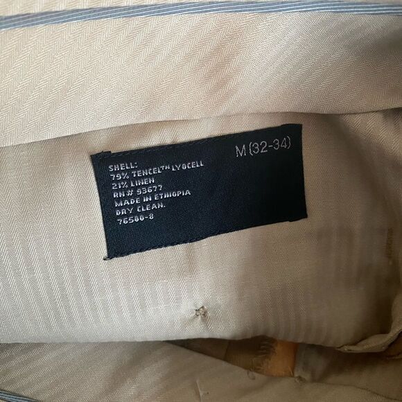 J. Ferrar Gold Linen blend flat front slacks, size 32/34 - Picture 3 of 4